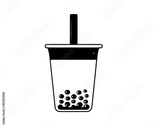 Bubble Tea's Bubbly Delight: Tapioca Tea Tale | Clean, isolated vector art for creative projects.