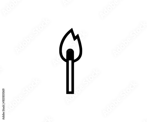 solitary match stillness black white world | Clean, isolated vector art for creative projects.