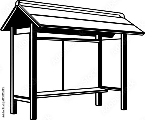 Snowy Shelter Escape: Refuge Against Winter Chill | Clean, isolated vector art for creative projects.