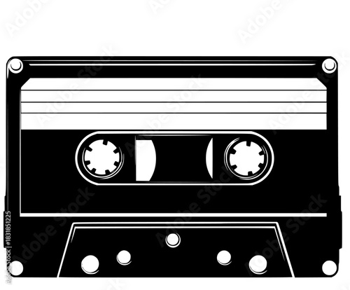 Timeless Artistry: Classic Cassette Tape | Clean, isolated vector art for creative projects.