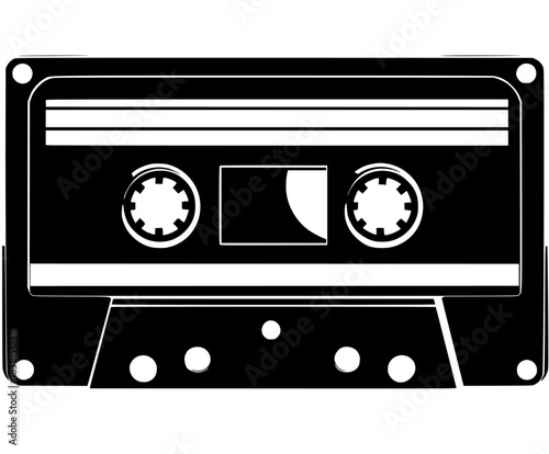 Vintage Nostalgia: Cassette Tape Flat Vector Icon | Clean, isolated vector art for creative projects.