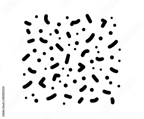 Festive Black White Confetti Burst | Clean, isolated vector art for creative projects.