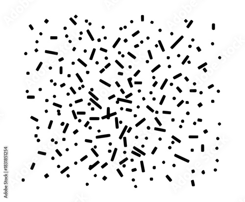 Celebratory Confetti Burst Vector Icon, Black White | Clean, isolated vector art for creative projects.