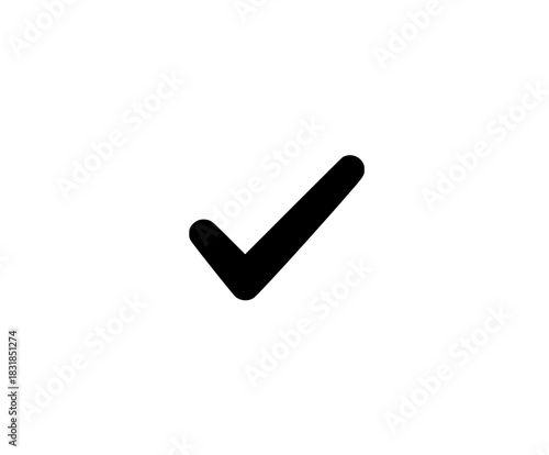 Bold Checkmark - Black White Vector Icon | Clean, isolated vector art for creative projects.