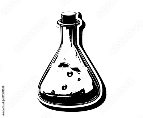 Alchemist's Elixir: Vial Green Potions | Clean, isolated vector art for creative projects.