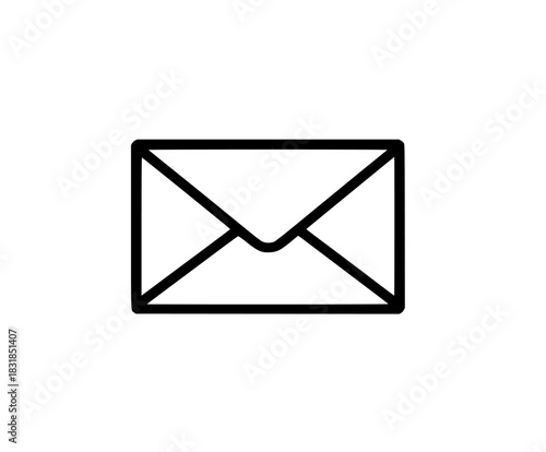 classic black white envelop letter icon Christmas. | Clean, isolated vector art for creative projects.