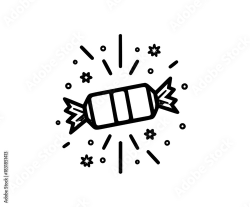 Holiday Magic: Festive Bomb Pop! | Clean, isolated vector art for creative projects.