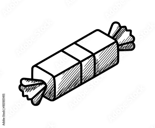 Christmas Cracker Icon, Black & White | Clean, isolated vector art for creative projects.