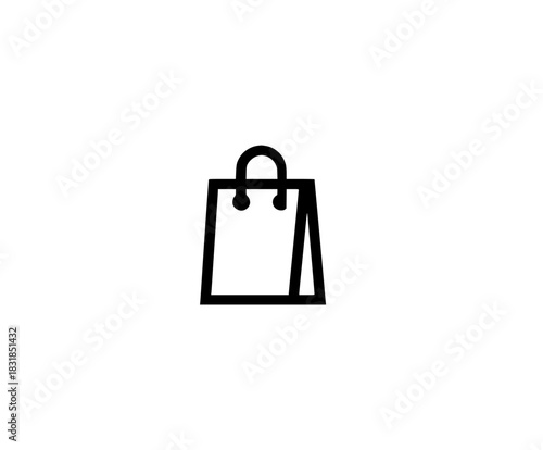 Black White Icon Christmas Shopping Bag Flat Vector Design | Clean, isolated vector art for creative projects.