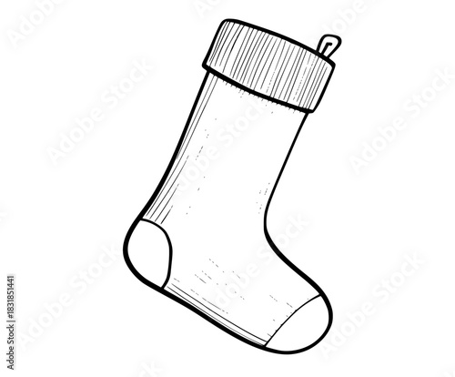 festive stocking, ready Santa's gifts | Clean, isolated vector art for creative projects.