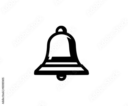 Elegant Silence: Minimalist Monochrome Bell Icon | Clean, isolated vector art for creative projects.