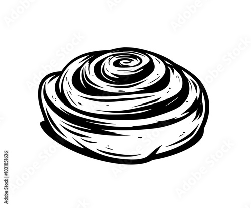 Black White Twisted Bread Loaf | Clean, isolated vector art for creative projects.
