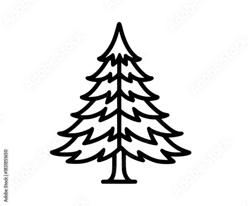 Elegant Silhouette Christmas Tree | Clean, isolated vector art for creative projects.