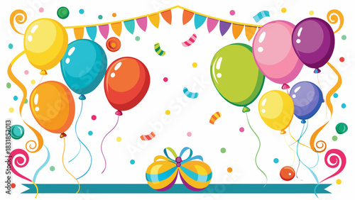 Colorful balloons and party decorations for celebrations and special events