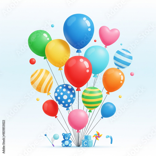 Children's Day colorful balloon icon
