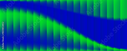 Glass gradient texture with teal and navy ripple pattern and smooth light distortion. Wavy abstract flow, futuristic blur effect, reeded vertical displacement.