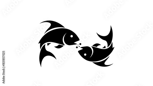 Black and white cat head vector silhouette illustration for tribal tattoo design