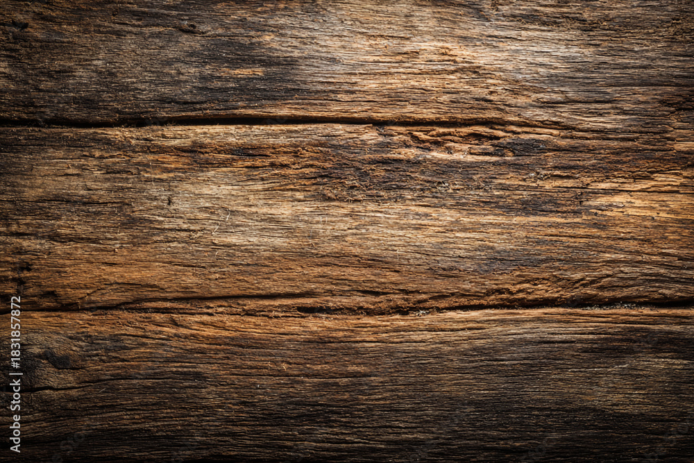 Fototapeta premium a weathered and textured old wood surface with visible grain and cracks