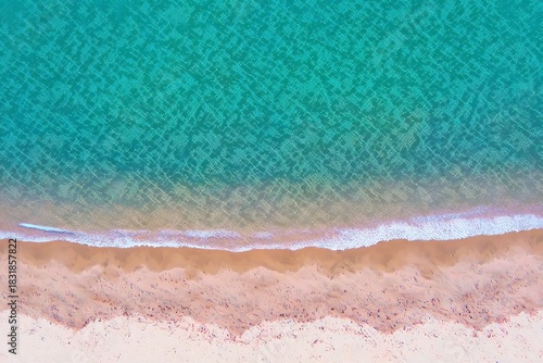 Aerial View of Turquoise Water and Sandy Beach