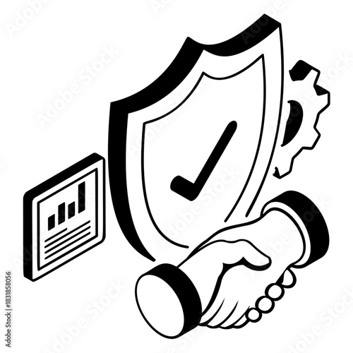 Empowering Business with AI-Driven Customer care isometric concept, Digital age vector design, Business corporation  sign, Human connection meet artificial intelligence  symbol, Sales Marketing stock