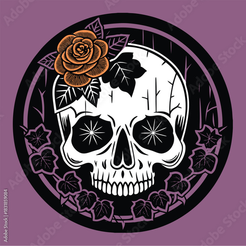 rose and skull