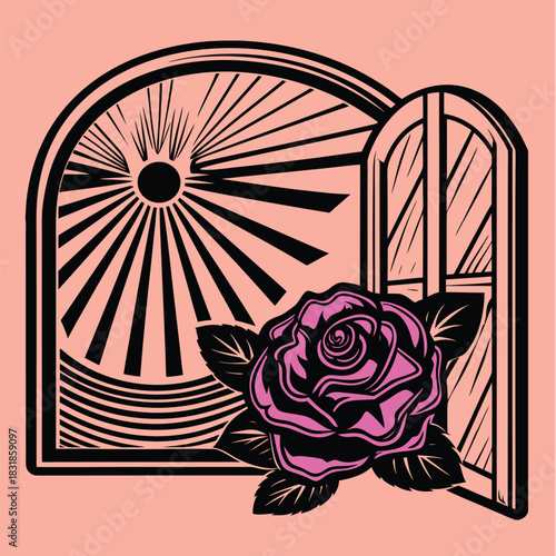 red rose on a black background