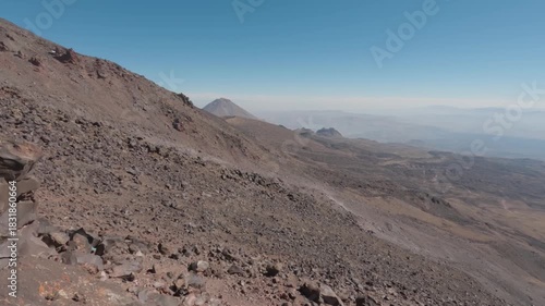 View of Mount Little Ararat from the slope of Mount Greater Ararat, Turkey