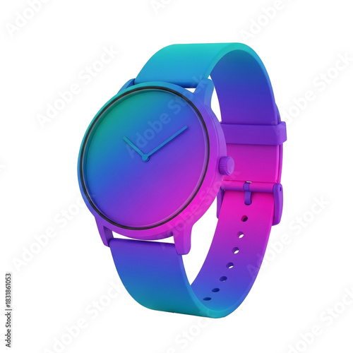 Gradient colored wristwatch with a minimalist design and a clean dial, offering a modern and stylish accessory for everyday wear