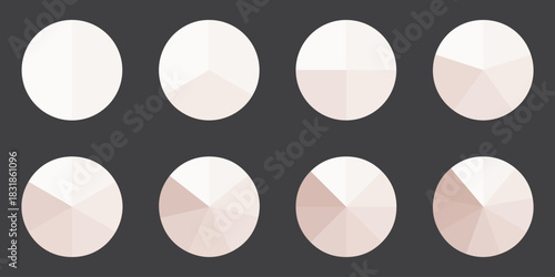 Set of colorful pie charts. Colorful pie charts with varying segments. Circle section graph. Pie chart set. Pie charts diagrams. Different color circles. donut and pie chart infographic elements set