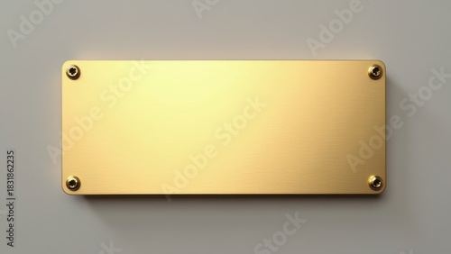 blank golden nameplate plaque with screw holes metallic rectangular label for engraving signage awards and door signs
