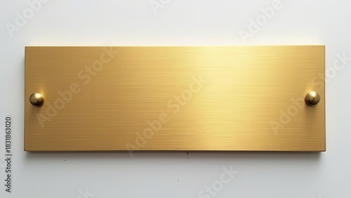 blank golden nameplate plaque with screw holes metallic rectangular label for engraving signage awards and door signs