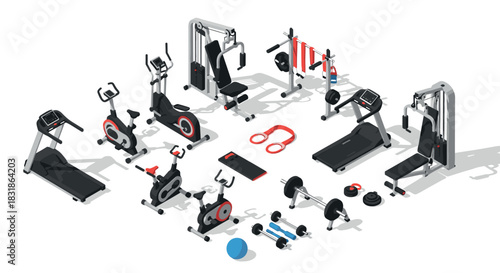 Modern isometric gym equipment set for fitness and exercise enthusiasts