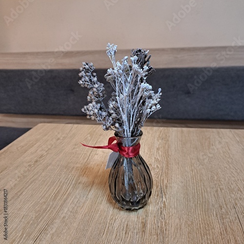 bouquet of flowers christmas background new year greeting 