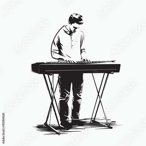 man with a keyboard