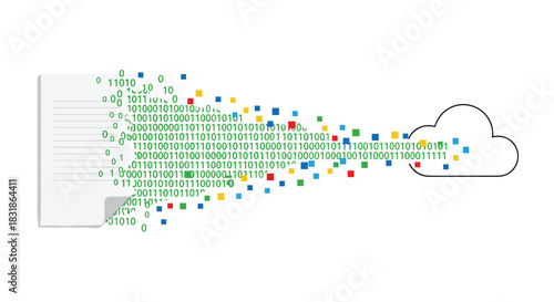 Digital Data Transfer from Document to Cloud Storage.
