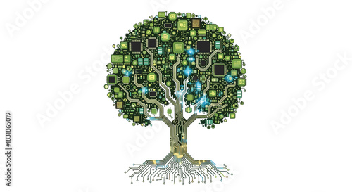 Digital Tree of Life with Circuits and Technology Elements.
