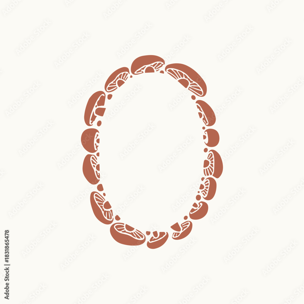 Obraz premium Mushroom border art icon logo flat vector design