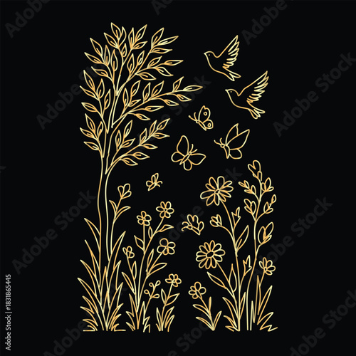 Abstract seamless vector floral pattern background illustration with elegant spring style decoration