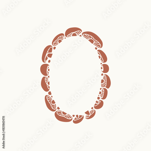 Mushroom border art icon logo flat vector design
