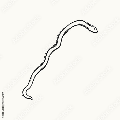 Hand drawn snake icon logo flat vector design