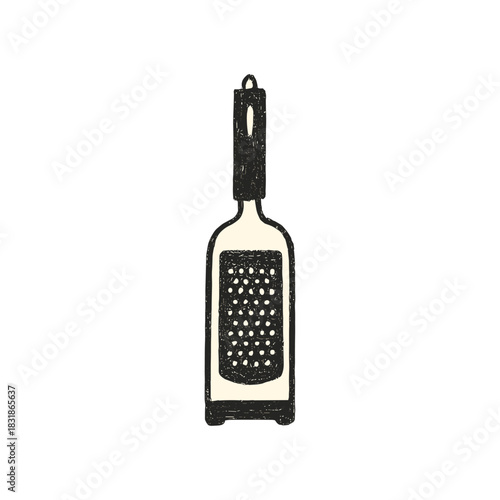Hand-Drawn grater sketch icon logo flat vector design