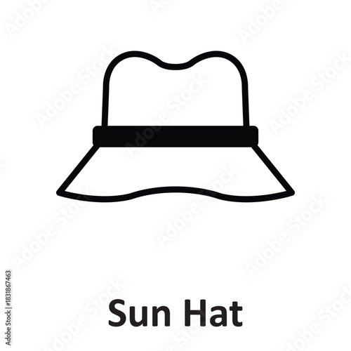 Sun Hat Vector icon which can easily modify or edit