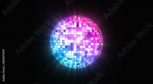 Fire Party Disco Ball Animation | Red & Gold Neon Dance Background