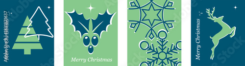 New Year and Christmas background. Background for greeting card. 2026. New year and Christmas greeting card. Blue and green backgrounds. Vector