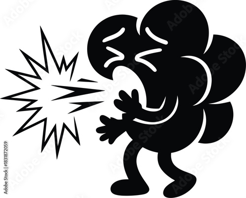 A cartoon mouse character is visibly reacting to a strong unpleasant smell