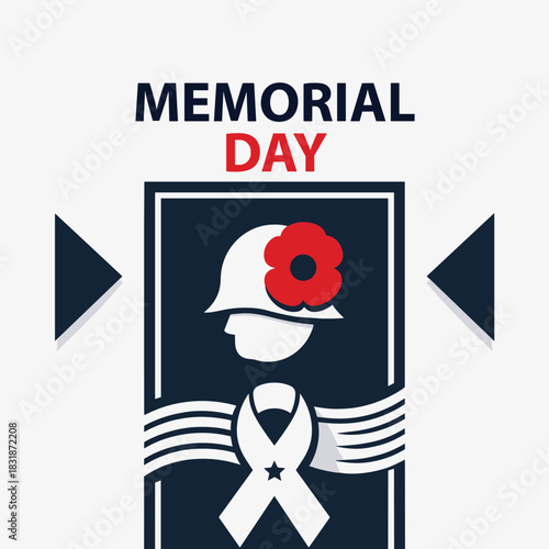 Memorial Day soldier silhouette tribute vector
