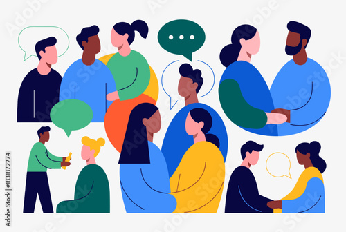 Group conversation people illustration vector
