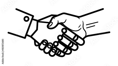 Vector illustration of a handshake between two senior manager, concept for partnership agreement, business negotiation and employment offer