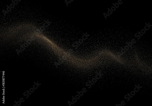 Gold glitter vintage lights on black background, AI generated image