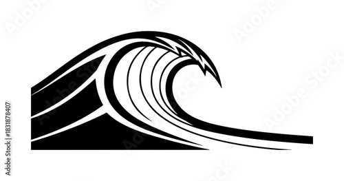 Bold ocean wave crashing illustration, dynamic sea water graphic element